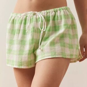 Urban Outfitters Out From Under Green Gingham Sandbar Micro Short